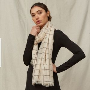 Rachel Pally Cream Grid Scarf